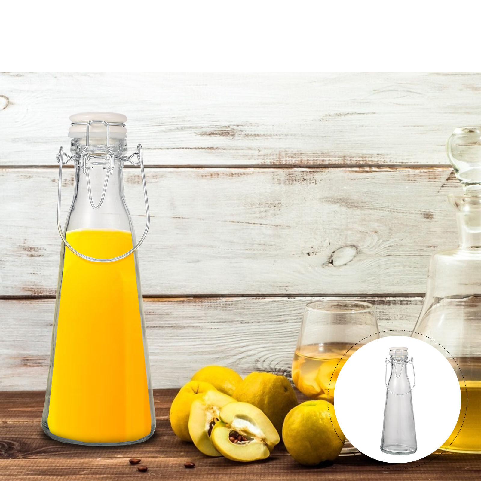 Glass Container Set - 2Pcs High Strength Transparent Glass Bottle