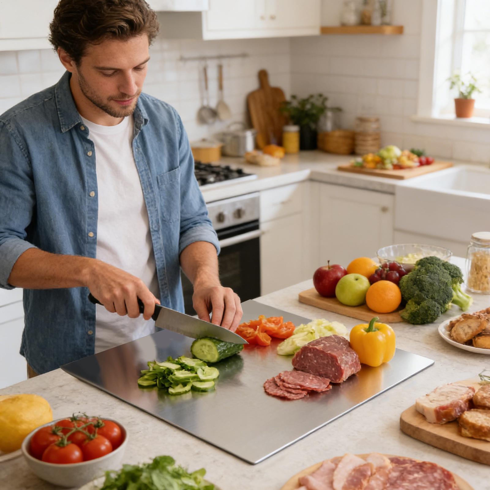 Stainless Steel Cutting Board  - Meal Prep Cutting ulasan dan harga