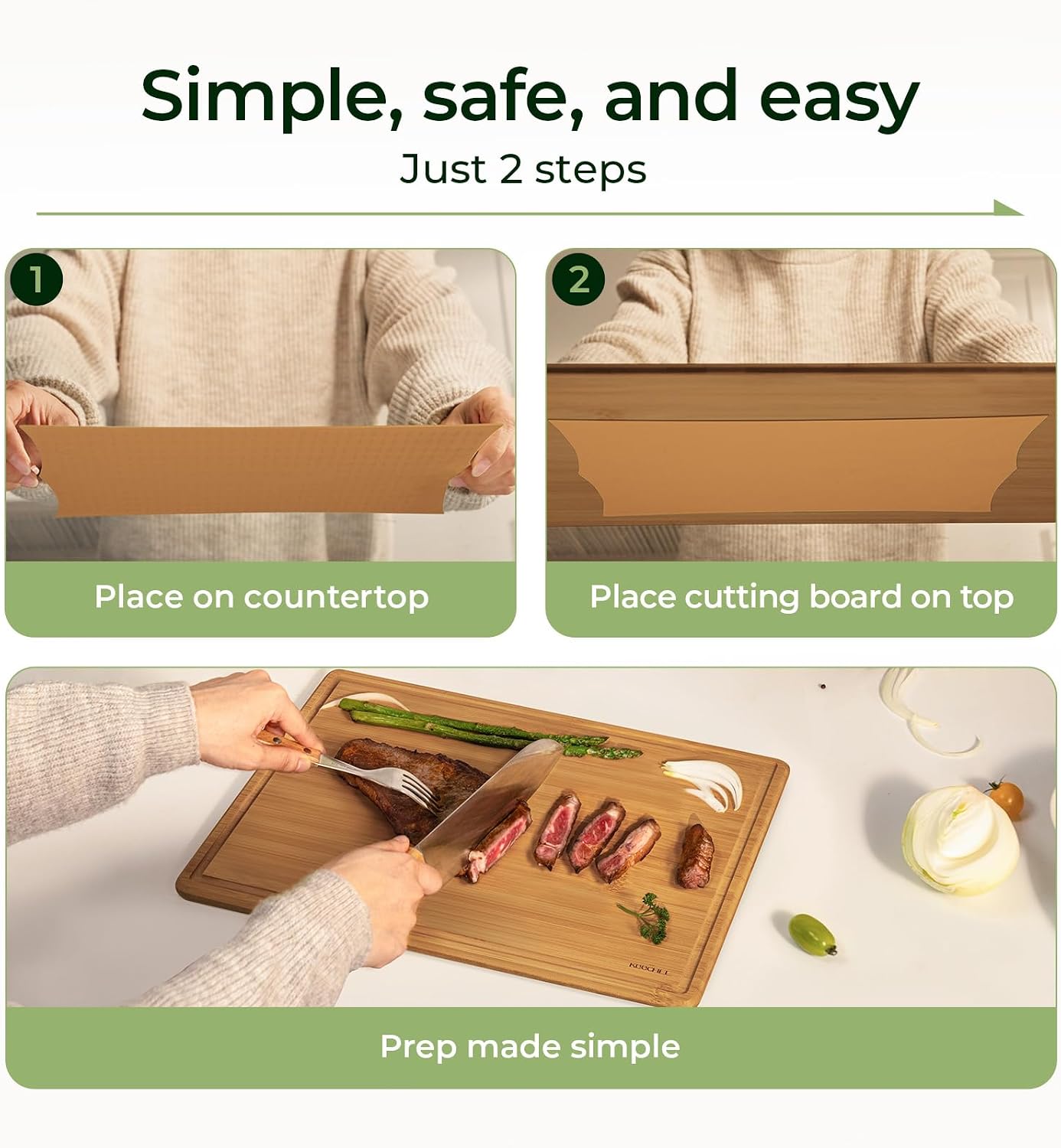 Keechee Bamboo Cutting Board w - Meal Prep Format ulasan dan harga