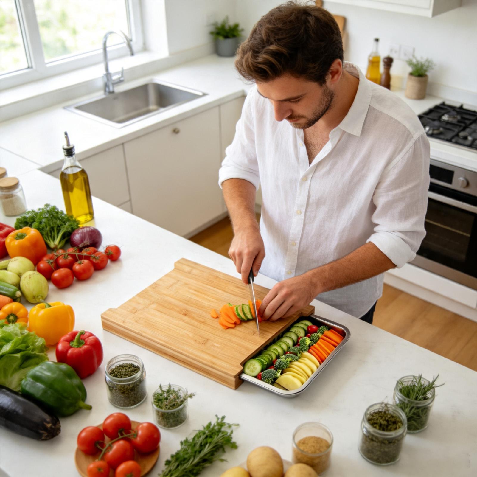 Wood Cutting Boards For Kitche - Meal Prep Cutting ulasan dan harga