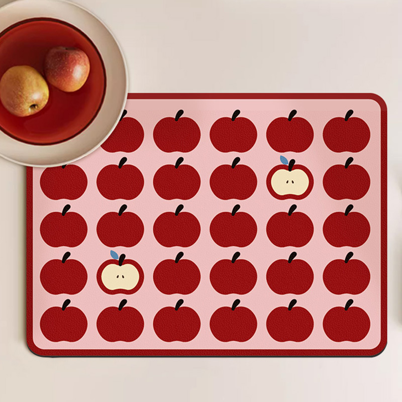 ute Apple Pattern Drying Mat F - Meal Prep Format ulasan dan harga