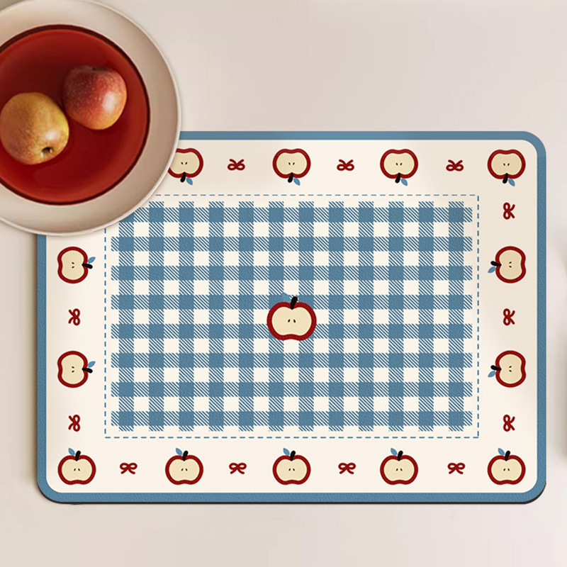 ute Apple Pattern Drying Mat F - Meal Prep Format ulasan dan harga