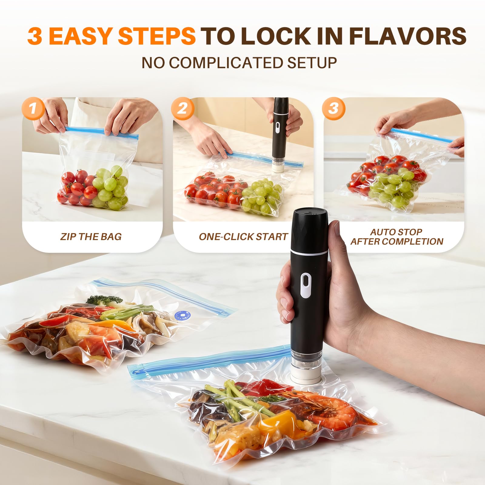 Food Vacuum Sealer, 60KPA Powe - Meal Prep Vacuum Sealer ulasan dan harga
