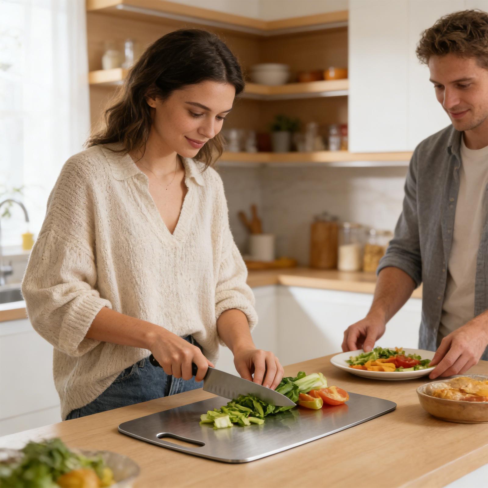 Stainless Steel Chopping Board - Meal Prep Cutting ulasan dan harga