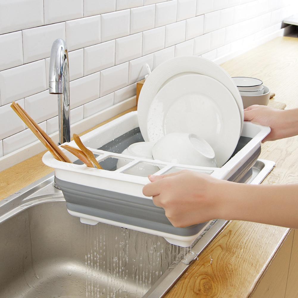 Foldable Dish Drainer Bowl Rac - Meal Prep Organizer ulasan dan harga