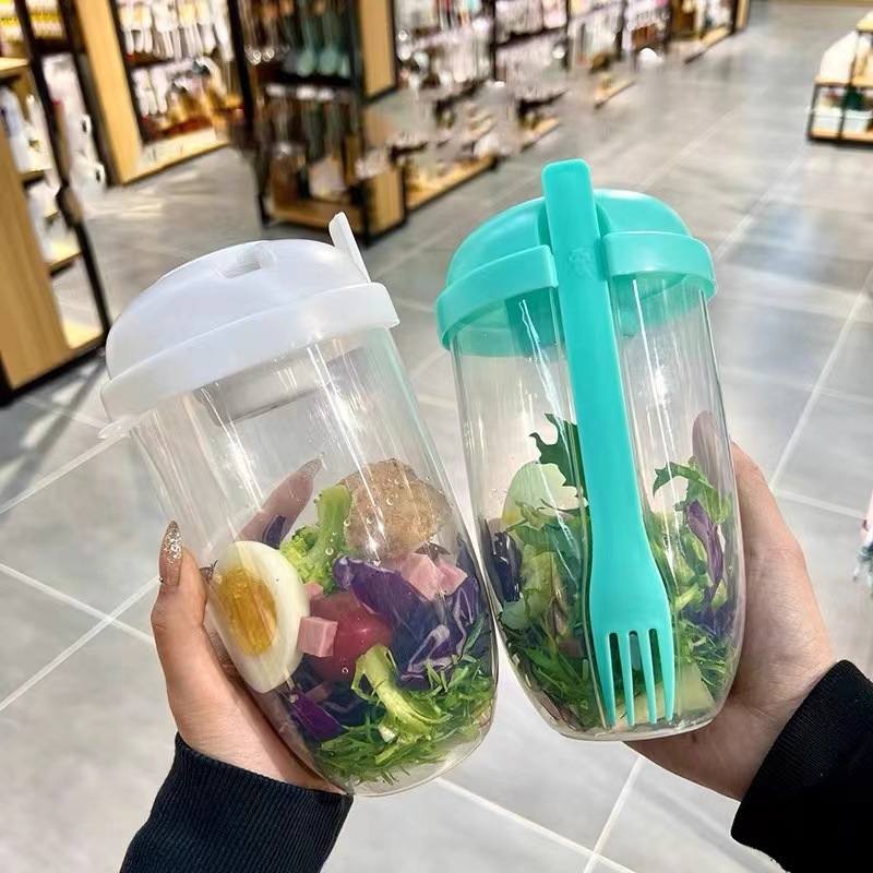 Portable Salad Bowl with Lid a - Meal Prep Healthy ulasan dan harga