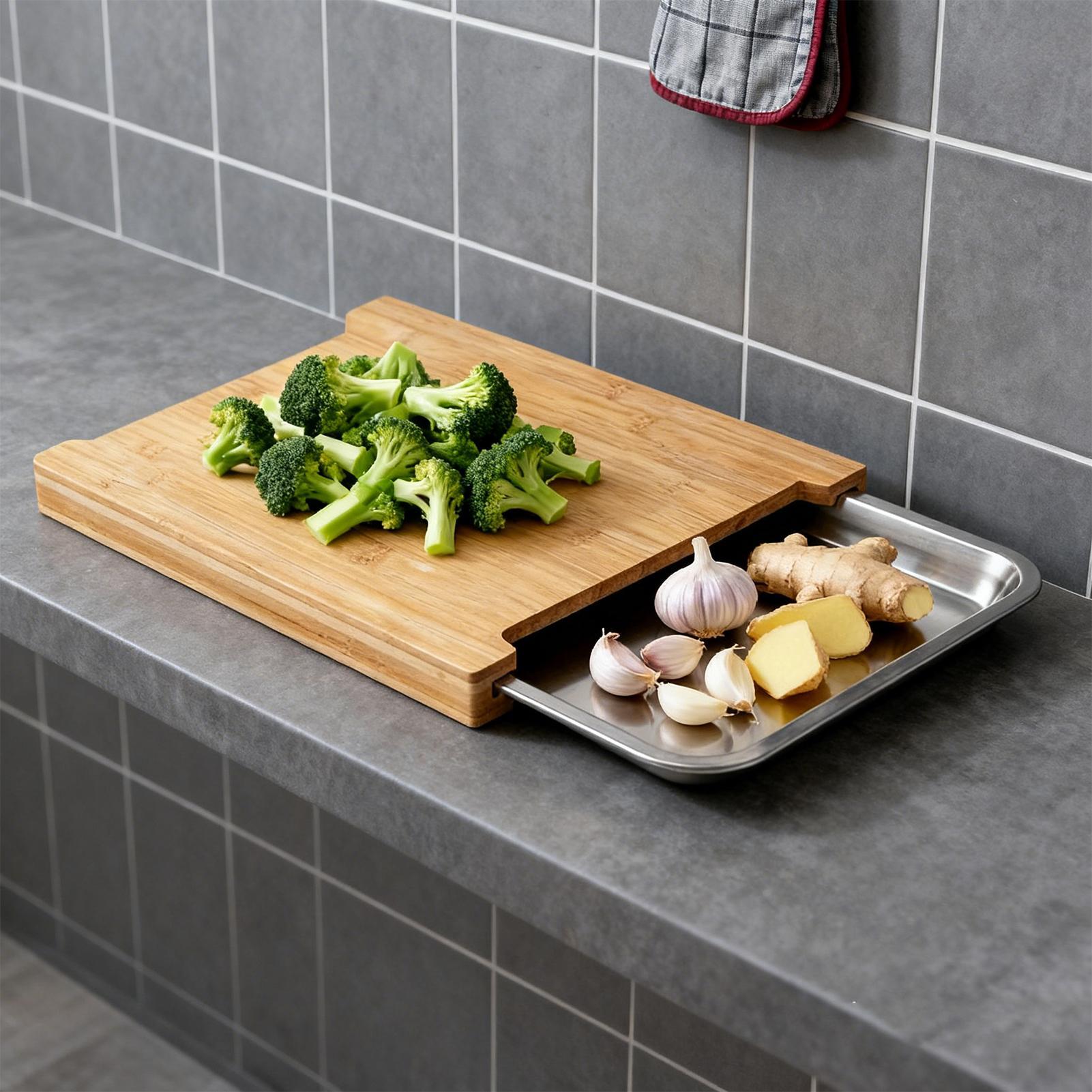 Wooden Cutting Board Non-Slip  - Meal Prep Cutting ulasan dan harga