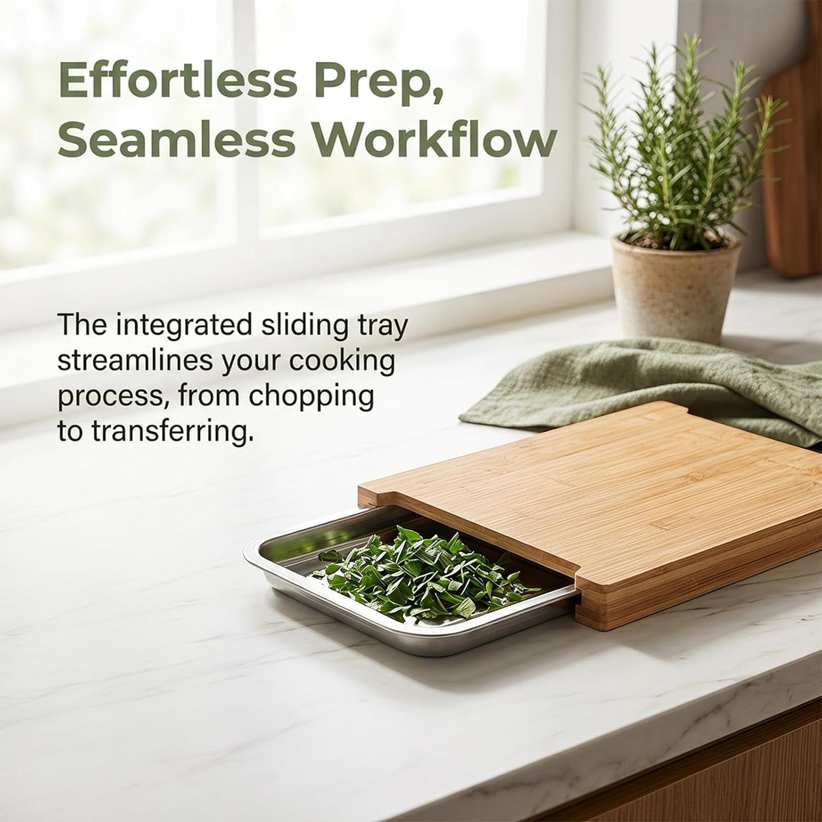Wooden Cutting Board Non-Slip  - Meal Prep Cutting ulasan dan harga