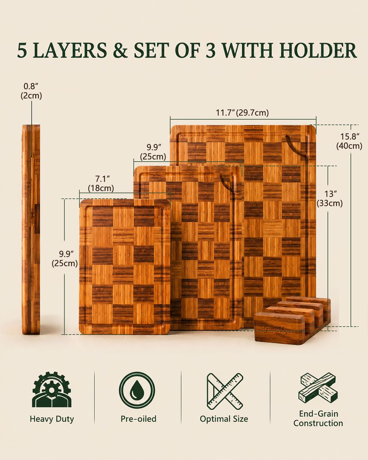 Checkered Cutting Board Set wi - Meal Prep Cutting ulasan dan harga