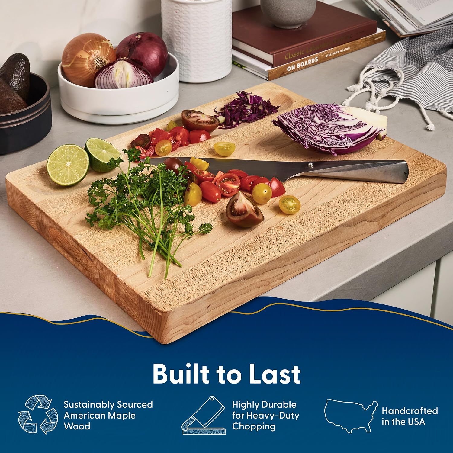 Hard Maple Wood Cutting Board, - Meal Prep Cutting ulasan dan harga
